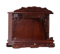 Wooden Buddhist Altar Wall Hanging Temple, Pooja Mandir God Stand Shelf, Prayer Meditation Table for Buddha Statue and Ancestral Altar