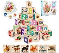 Wooden Building Blocks for Kids 1 2 - Educational Toys for 2-3 Year Olds