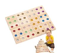 Wooden Building Blocks - Rainbow Stacking Toy, Stackable Cube Set, Acrylic Gem Blocks | Wooden Brick Set, Rainbow Stacking Towers Game, Stackab Tower