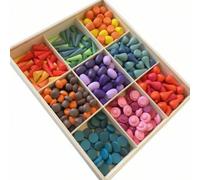 Wooden Building Blocks with Tray , Old-fashioned Cute Building Blocks