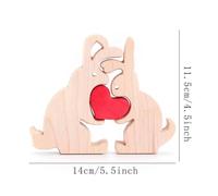 Wooden Bunny Decor, Heart Tabletop Centerpiece, Rabbit Ornament with Rustic Design, Spring Table Sign, Home Accessory with Easy Display, Supplies for Bedroom Farmhouse Living Room Use