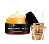 Wooden Burning Gel, 120ml Wooden Burning Paste, Wood Craft Burn Paste with Squeegee, Heat Sensitive Pyrography Wood Burnings Marker, Multifunctional Pyrography Accessory, for Artist Beginner