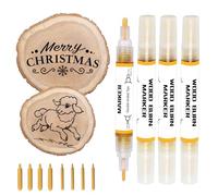 Wooden Burning Marker, 4PCS Wood Burn Pen Double Sided for Wood Burn