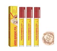 Wooden Burning Marker | Oil-Based Ink Waterproof Wood Scorching Pen with Hard Nib,Pyrography Tool, Portable Wood Burner Pen for Artists, Beginners, Crafting Stencil Wood Burning (3)
