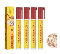 Wooden Burning Marker | Oil-Based Ink Waterproof Wood Scorching Pen with Hard Nib,Pyrography Tool, Portable Wood Burner Pen for Artists, Beginners, Crafting Stencil Wood Burning (4)