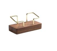 Wooden Business Card Holder - Desk Organizer with Memo Slot, Tabletop Display Stand for Office/Home, Multi-Purpose Storage Shelf (Natural Finish)(A2 Black walnut)
