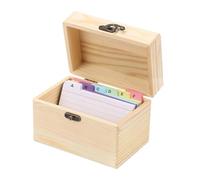 Wooden Business Card Holder - Flash Card Holder, Studio Organizer Case | Port Cards for Students, Teachers, Home, Office, School, Notes, Photos, Recipes, Files, Divider, Cate
