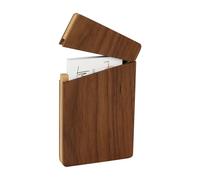 Wooden Business Card Holder, Handmade Black Walnut Card Case with Magnetic Closure, Portable Travel Magnetic Organizer Men & Women Business Card Case for Office & Home