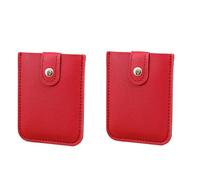 Wooden Business Card Holder with Engraving with Slots, 2 Pieces, Pull-Out Card Holder, Wallet with Pull-Out Credit Card Holder, Stackable Business Card Case with Engraving Set, red, standard size