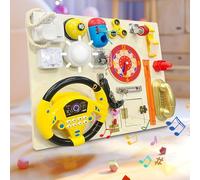 Wooden Busy Board for Toddlers -22 in 1 Montessori Toys Activity Board Sensory Toys Montessori Busy Board 1+ Year Old Early Educational Learning Travel Toy, Fine Motor Skills, Autism