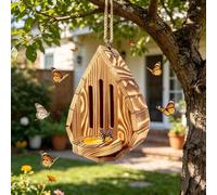 Wooden Butterfly Habitat - Multi-Functional Butterfly House And Feeder | Weather-Resistant Breeding Shelter | Supports Sugar Water & Fruit Feeding | Perfect For Gardeners & Butterflys Hobbyists