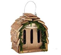 Wooden Butterfly Hotel House Natural Wood Hanging Garden Decoration