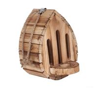 Wooden Butterfly House Feeder 21cm Hanging Garden Habitat with Puddler | Untreated wood material for natural look Butterfly feeder provides nutrients 21x15x10cm compact size for garden patio or