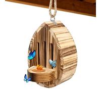 Wooden Butterfly House Multifunctional Wooden Natural Teardrop-Shaped