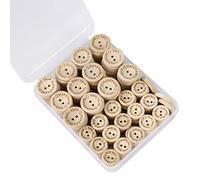 Wooden Button Handmade with Love Natural Round Shape Craft Buttons for Sewing Scrapbooking DIY Handmade Ornament 15mm 20mm 150 Pieces