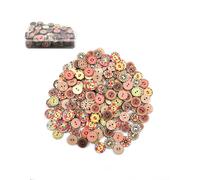 Wooden Buttons 200Pcs Mixed Color Printed 15mm Printed Round Shape 2 Holes Wooden Buttons for Sewing Crafting Decoration DIY Dress