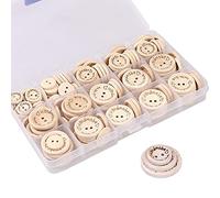 Wooden Buttons for Baby Cardigans, 150 Pcs Handmade with Love, Natural Wood Buttons for Craft, Kids DIY Crafts Decorations (0.59in 0.79in 0.99in)