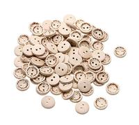 Wooden Buttons With English Language Writing "Handmade With Love", For Scrapbook And Sewing Decoration, 1. 5cm, 100 Pcs Fashion processing