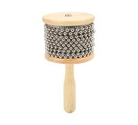 Wooden Cabasa, Hand Cranked Cabasa Steel Ball Percussion Musical Instrument for Children Teaching (Medium cabasa)