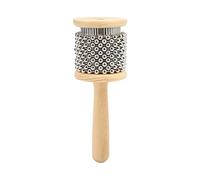 Wooden Cabasa, Hand Cranked Shaker, Steel Ball Percussion Instrument for Kids Music Teaching & Classroom Learning (Small)