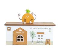 Wooden Cabin Design Storage Box for Chargers, Storage Boxes for Travel, Outdoor, Office, DIY, Electronics, Garage, Telephone, Television