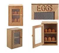 Wooden Cabinet Cupboard Style Egg Storage - holds a dozen (x12) eggs - 2 shelves with 6 slots each