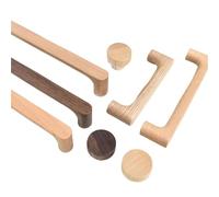 Wooden Cabinet Handle Cupboard Door Knob and Handle Kitchen Drawer Pulls Wardrobe Door Handles for Furniture Hardware(Walnut-C160mm)