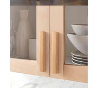 Wooden Cabinet Handles, Drawer Pull Handles,Log Wood Knobs,Wooden Drawer Knobs,2 pcs Wardrobe Handle Pulls Bow Shaped Handle Log Handle Wooden Handle Cupboard Handle with Mounting Screws (Hole distanc