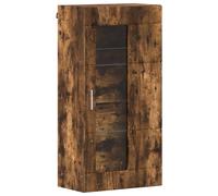 Cabinet Smoked Oak Engineered Wood 1 Door 2 Shelf Wall-Mounted Matte 47x27cm -UK