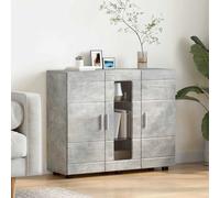 Wooden Cabinet with Storage Concrete Grey 88.5 x 30.5 x 73 cm