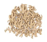 Wooden Cactus Multiple Sizes - MDF Craft Shape Blank Decoration Embellishments Laser Cut DoodleTech (Size: 40mm / Pack: 25)