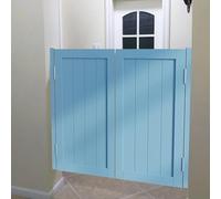 Wooden Cafe Swing Doors with Auto-Close Hinges - Two-Way Opening Interior Saloon Doors for Room Divider & Entrance Size Options 32/34/36/38" (Blue 72x100cm)