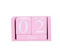 Wooden Calendar Blocks, Perpetual Wood Calendar, Farmhouse Date Display, No Batteries Required, Adjustable Date Blocks, Blue, Pink, 9.5cm/3.74 Inches, For Desk