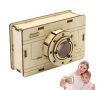 Wooden Camera Decor - 15cm Handmade Science Experiment Kit, Interactive STEM Educational DIY Toy For Primary School Students, Creative Learning Activity, Fun Exploration Project, Classroom Activity