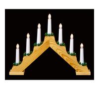 Wooden Candle Bridge Battery Christmas Window Light Warm White LEDs
