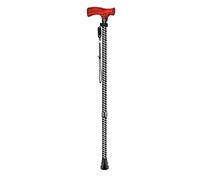 Wooden Cane for The Elderly with Non-Slip Aluminium Alloy and Solid Wood Carved Telescopic Walking Stick(Black)