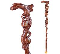 Wooden Cane Solid Walking Stick Disabled&Elderly Lightweight Solid Wood Canes, Men&Women Hiking Wood Walking Sticks Mountaineering Crutch Decoration for Elderly, Seniors