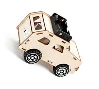 Wooden Car Assembly Project, Sound Activated Science Vehicle with Pre-Cut Pieces for Classroom Practice and Home Study Learning Use Wooden Science Car Project Sound Activated Learning Toy Build Your