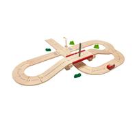 Wooden Car Circuit and Accessories Multicoloured one size
