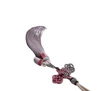 Wooden Car Key Pendant ，Car Peach Wood ，34cm High End Chinese Knot Double Tassel Dual Color