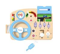 Wooden Car Steering Wheel Toy, Fine Motor Skills Learning, Preschool Driving Wheel Activity, Travel Toy, Pretend Play Sensory Board For Boys And Girls 11.81x8.66 Inches Wood