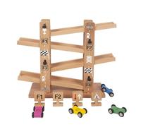 Wooden Car Track | Fun Toddler Car Ramp Toys - Vehicle Playsets Car Track Toy Race Track Toy Set for Home, Nursery, Kindergarten