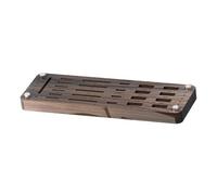 Wooden Card Holder Box - Walnut Organizer Stand, Slot Table Case, Material