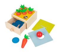 Wooden Carrots Interactive Puzzle Sorting Matching Shape Board Training Portable Table Game For Creative Gift Carrot Toy Carrot Game