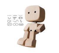 wooden cars car ornaments，little wooden figure that sways shaking motion desk ornament personalized car ornaments Leg Shaker Doll Ornament Set Contains 12 Fun Accessories Image Decorate Life