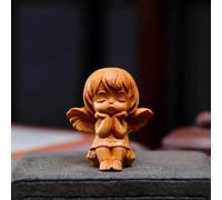 Wooden Carved sonny Angel Figurine Decoration Miniature Cute Little Angel Girl Ornaments Home Decor Desk accessories