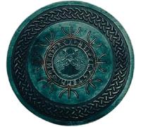Wooden Carving Viking Shield with Designer Warrior Battleworn Replica LARP Shield for Roleplay,Cosplay Halloween & Home Best Wall Decorative Best Gift 24'' Inches