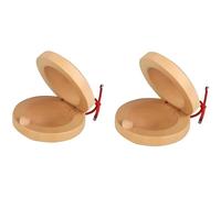 Wooden Castanet, Percussion Instrument - 2Pcs Hand Finger Castanets, Wood Castanets Classroom DIY Rhythm Music Musical Instrument