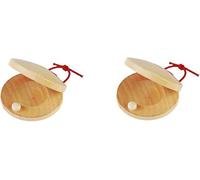 Wooden Castanet, Percussion Instrument - 2Pcs Hand Finger Castanets, Wood Castanets Classroom DIY Rhythm Music Musical Instrument