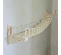 Wooden Cat Bridge and Wall Shelves for Climbing and Perching, Long 39-55 Inches, Durable Cat Activity Furniture for Indoor Use